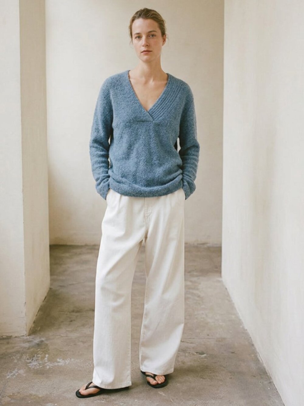 SALE Dion Lee Shearling Boucle Sweater Ice Blue